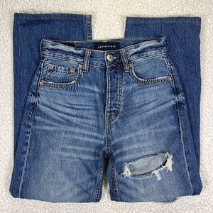 Aeropostale Jeans Women’s Size‎ 00R (Actual 25x25) Blue 90’s Baggy Distressed
